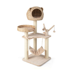 Five-story cat tree with hammock