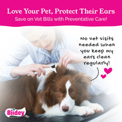 Biidey Dogs & Cats Ear Cleaner Wipes, Aloe, Fragrance Free and Natual, Soothing Odor Control Reduce Pet Dirt Wax, Sooths & Deodorizes, Cleanse & Moisturize, 50 Count